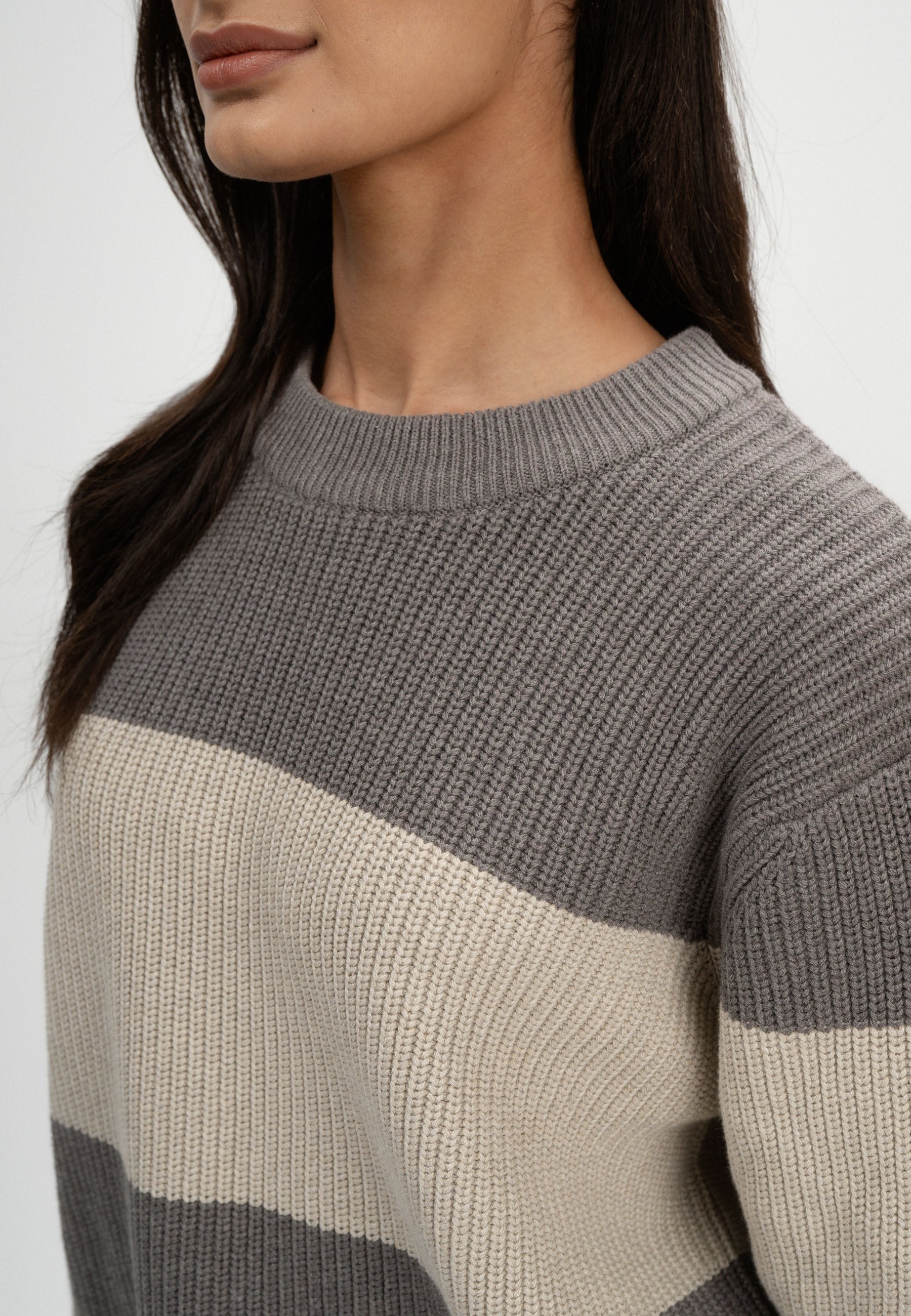 #Farbe_bear melange / kiesel melange gestreift