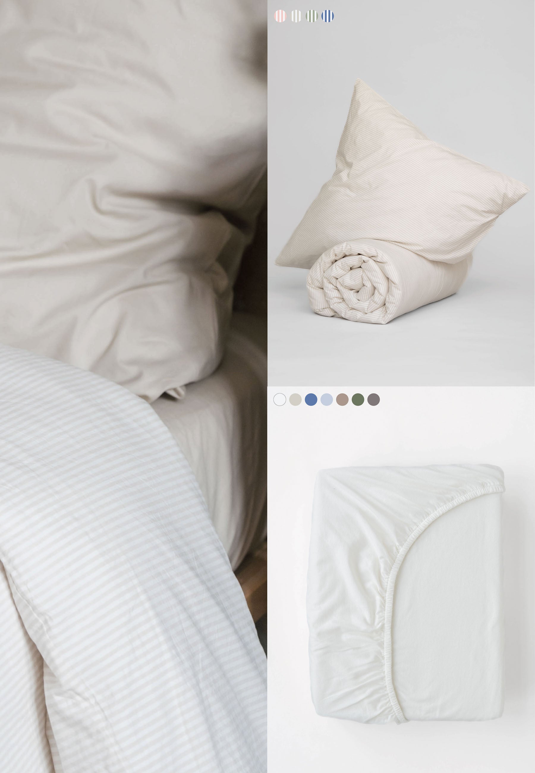 Bundle Majuli Stripes Bettwäsche Set + Pamban Spannbetttuch