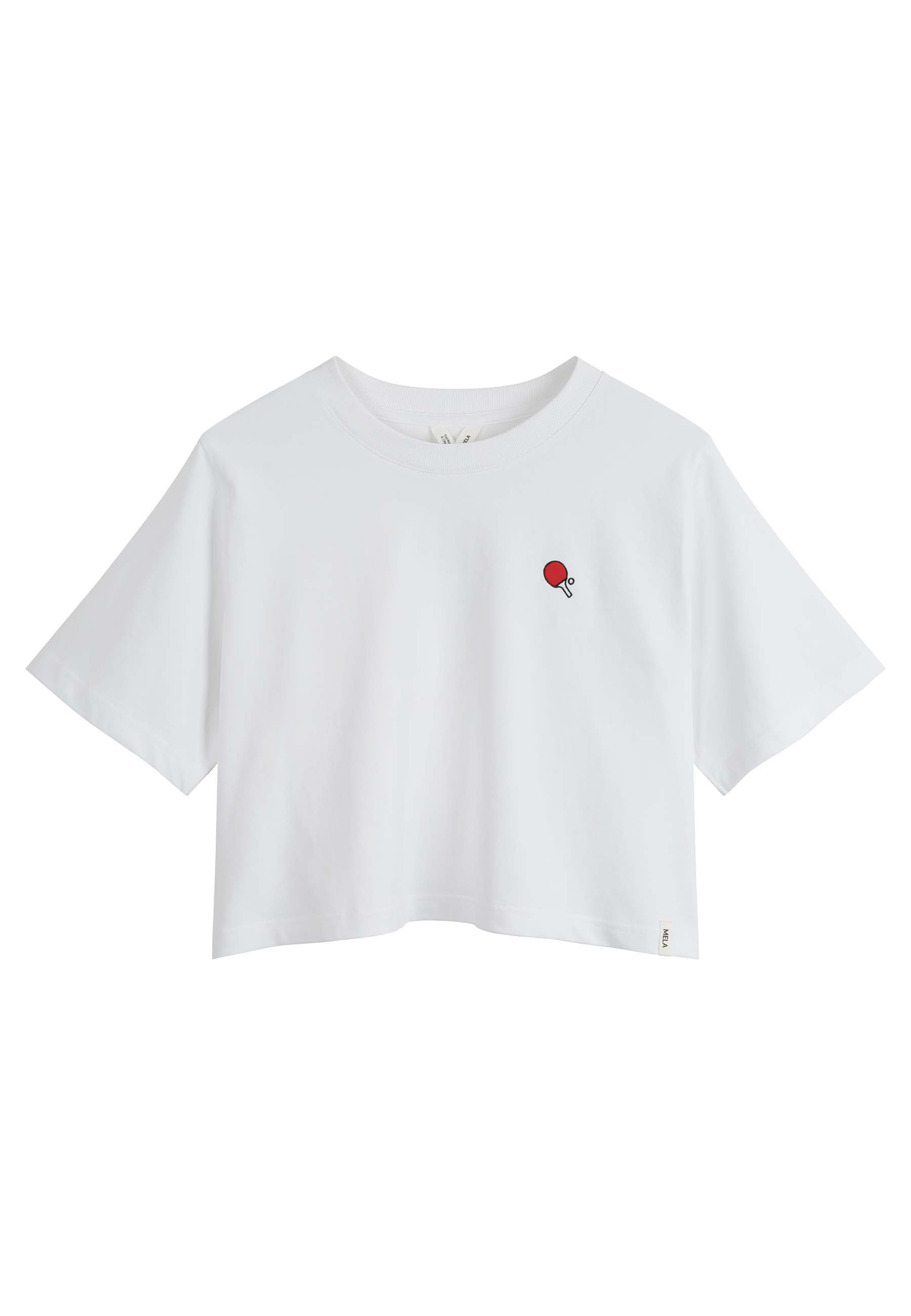 Cropped T-Shirt schwer JOSHNA Stickerei