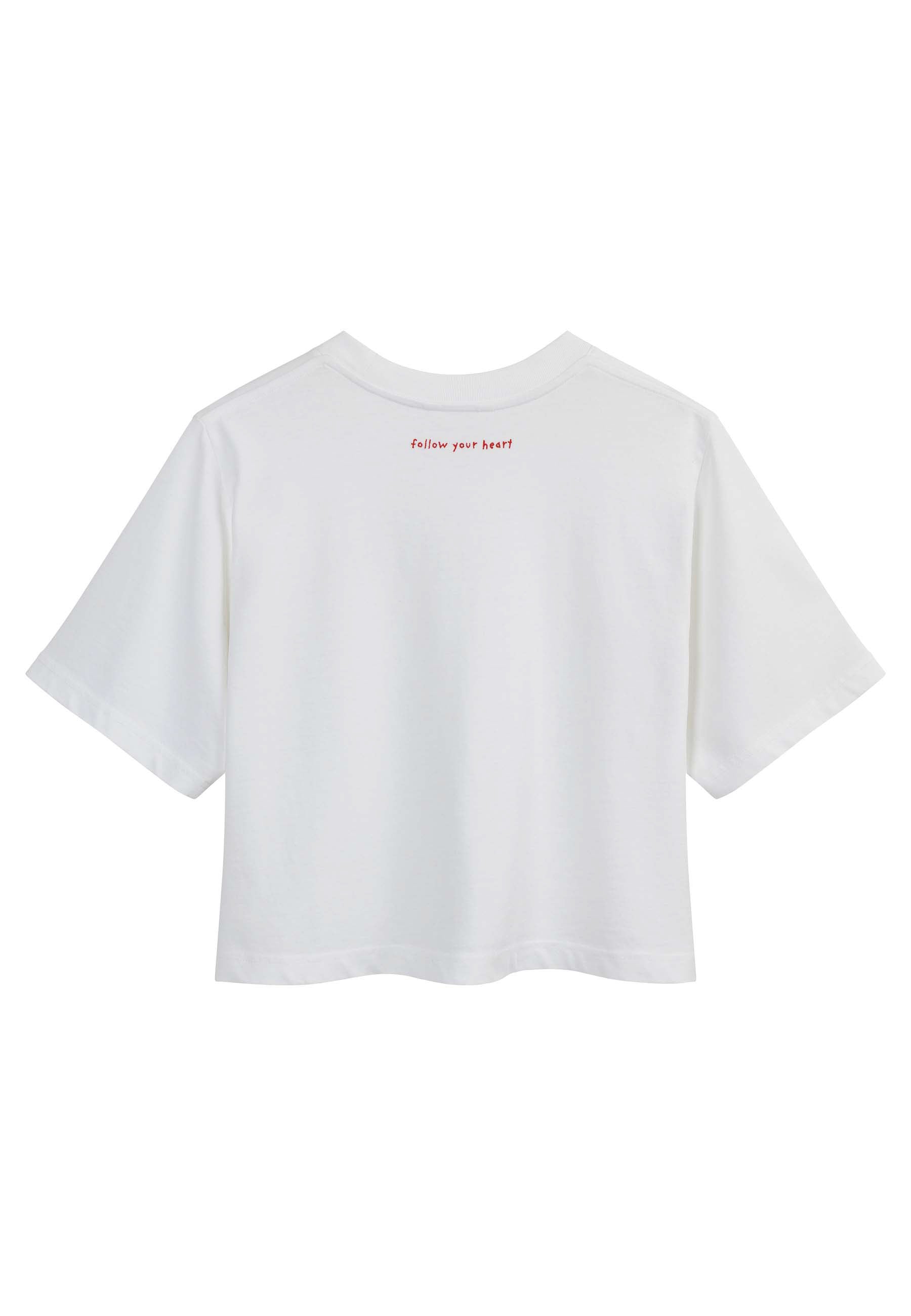 Bundle Cropped T-Shirt Joshna Stickerei + Gerippte Socken Stickerei 2 Paare