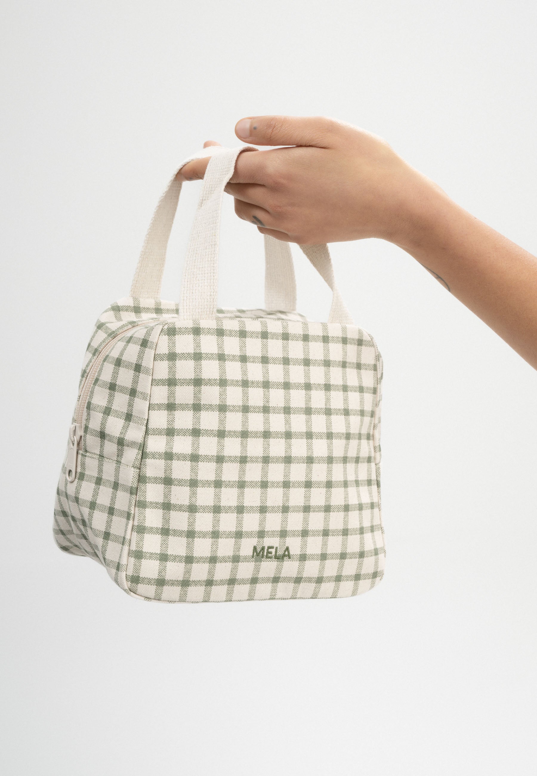 #Farbe_greige / green grid print