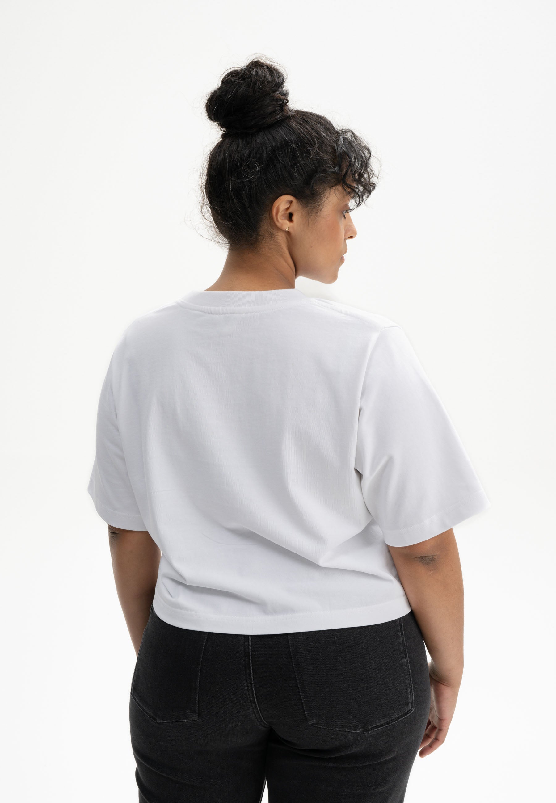 Cropped T-Shirt schwer JOSHNA Stickerei