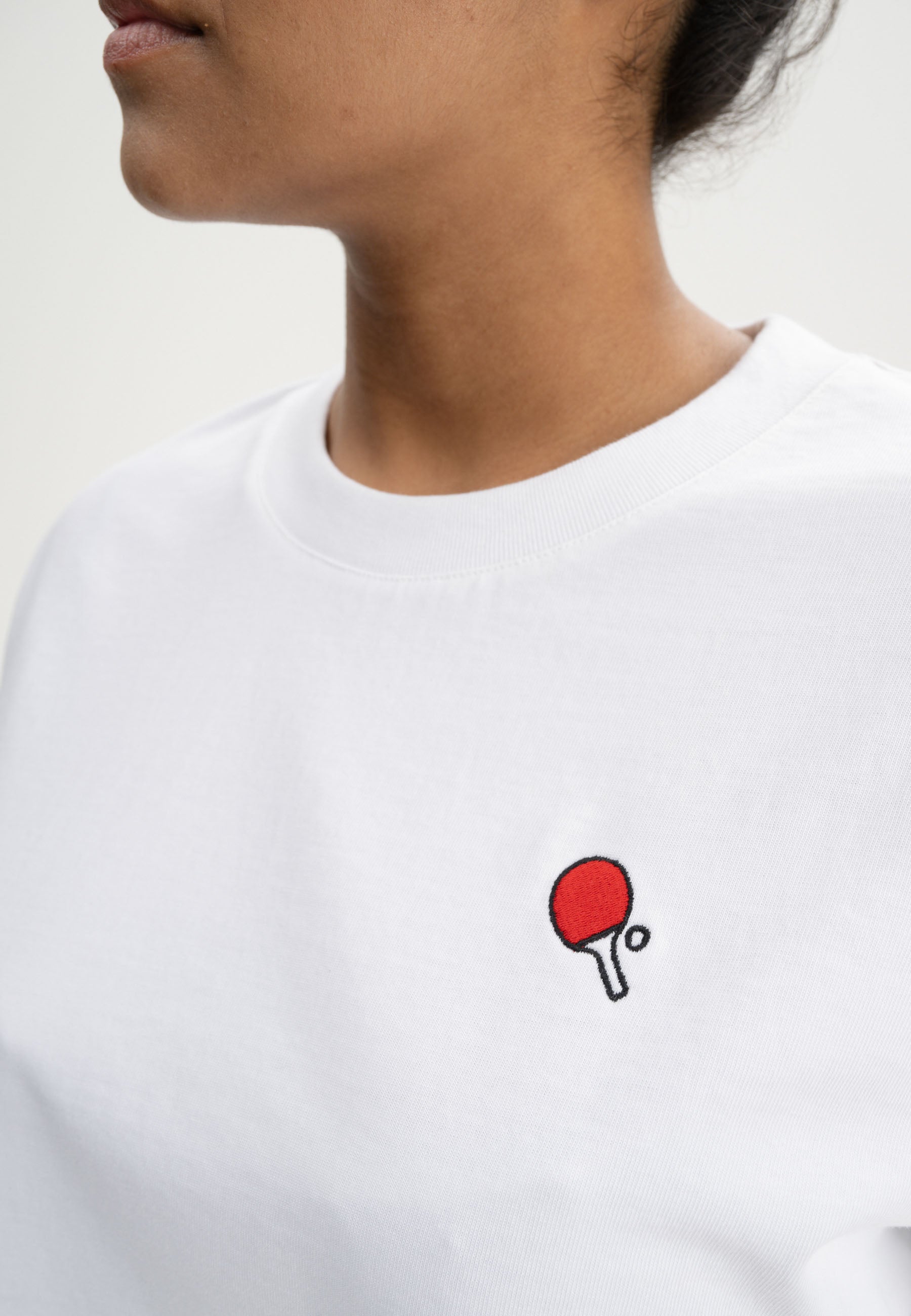 Cropped T-Shirt schwer JOSHNA Stickerei