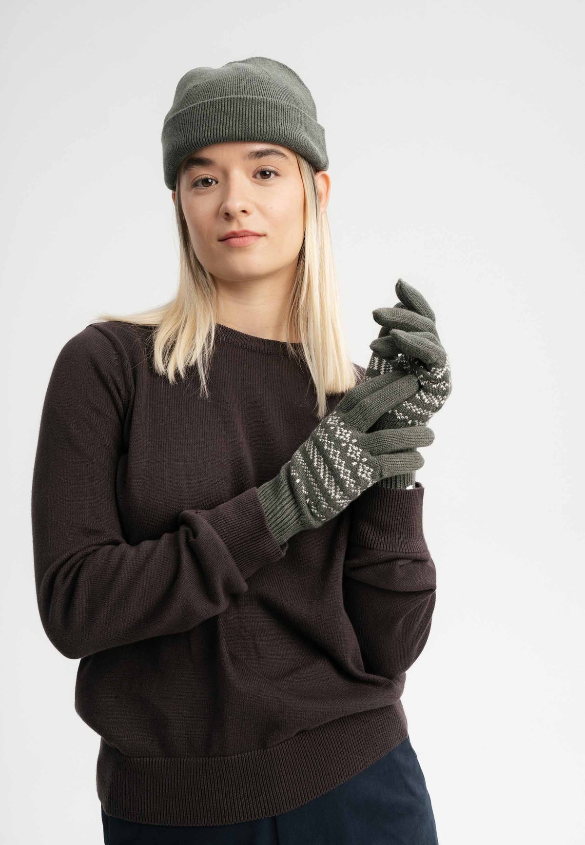 mützen handschuhe Bundle Feinstrick Mütze kurz LESH + Strick RISHI Glove & Shin Size:2XL Aufbewahrung basteln ✿ Bastelzimmer Cerise