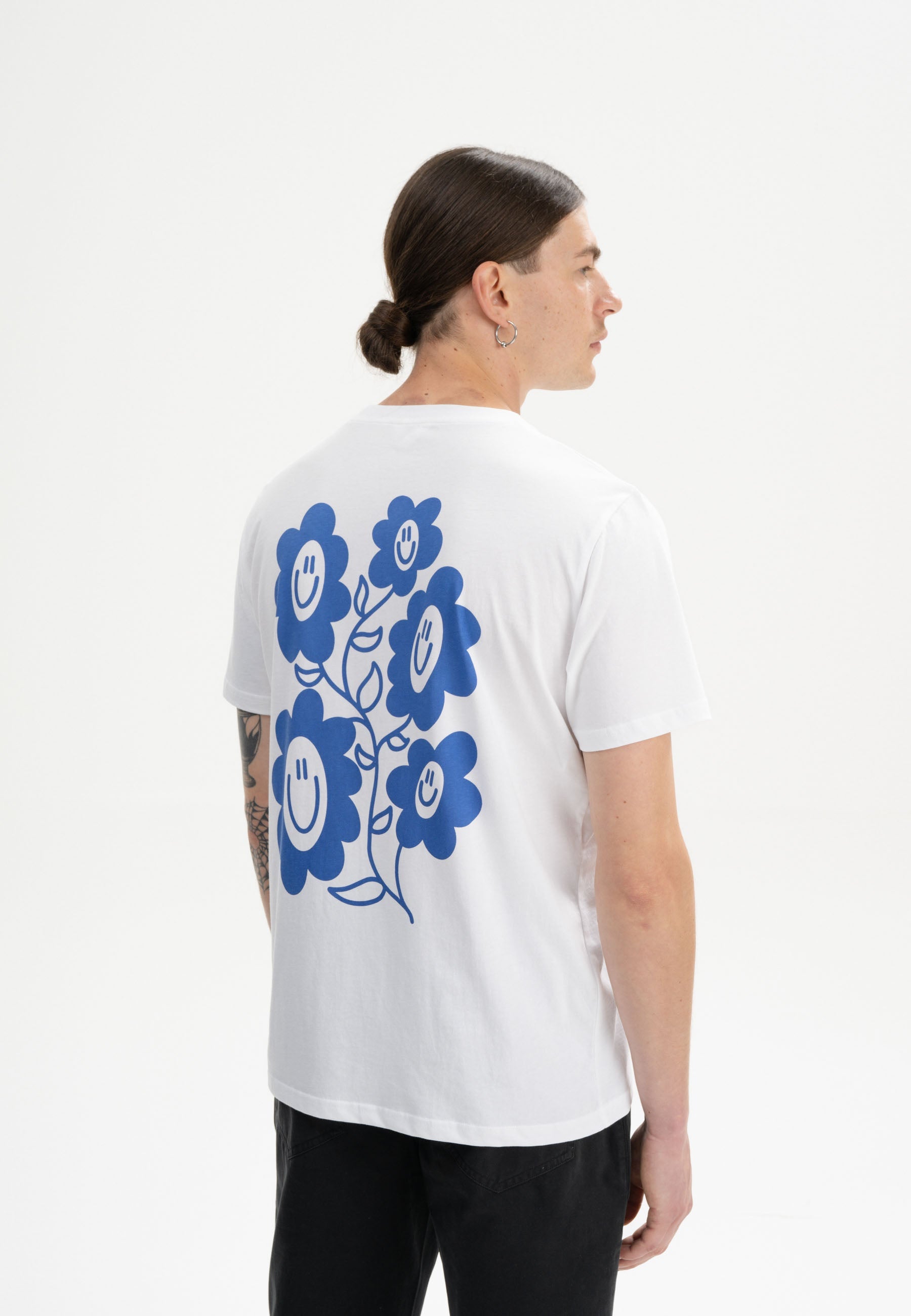 Set T-Shirt Print blue flowers Damen TANIKA + Herren SADHIL