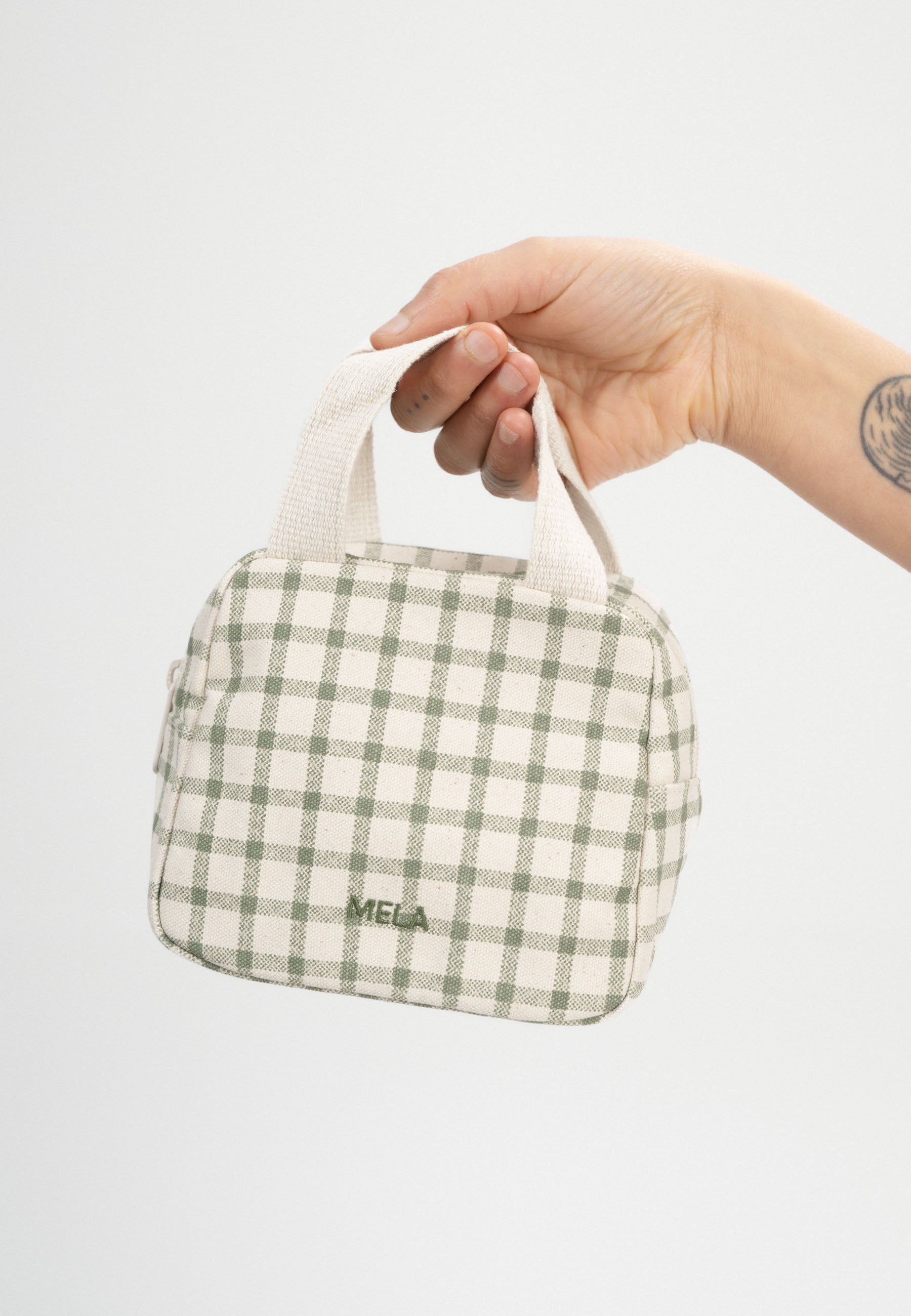 #Farbe_greige / green grid print