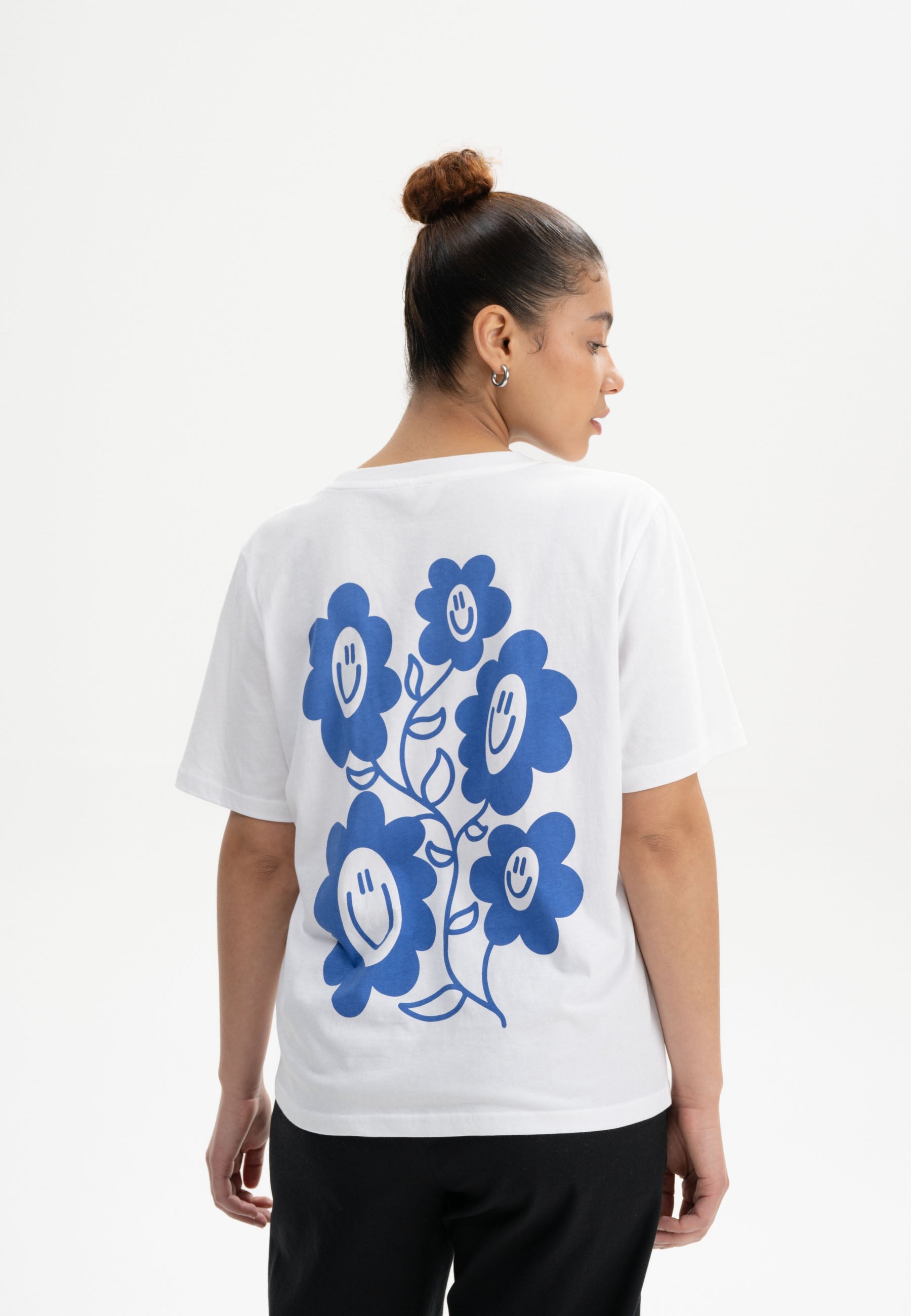 Set T-Shirt Print blue flowers Damen TANIKA + Herren SADHIL