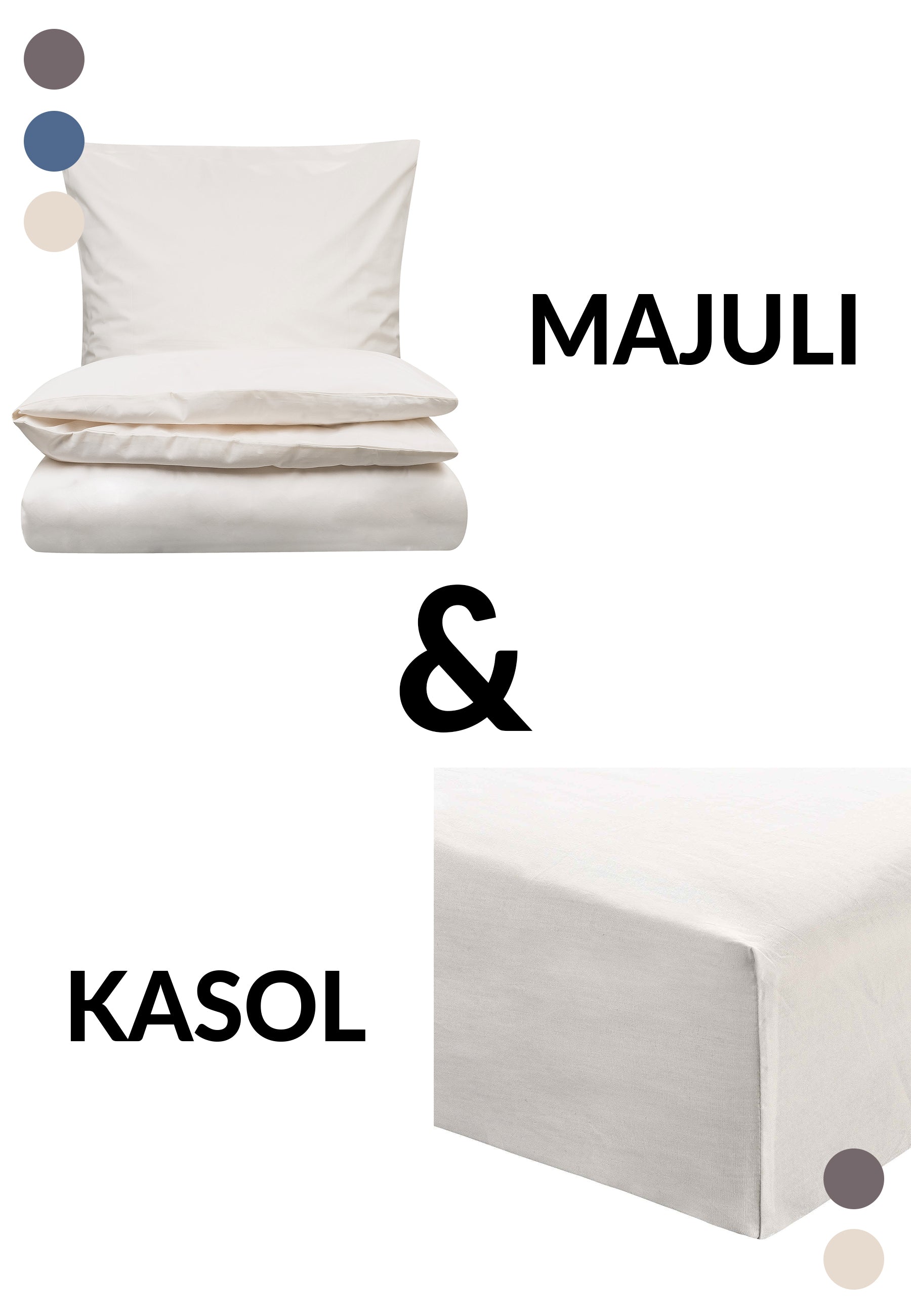 Set bed linen MAJULI + percale fitted sheet KASOL