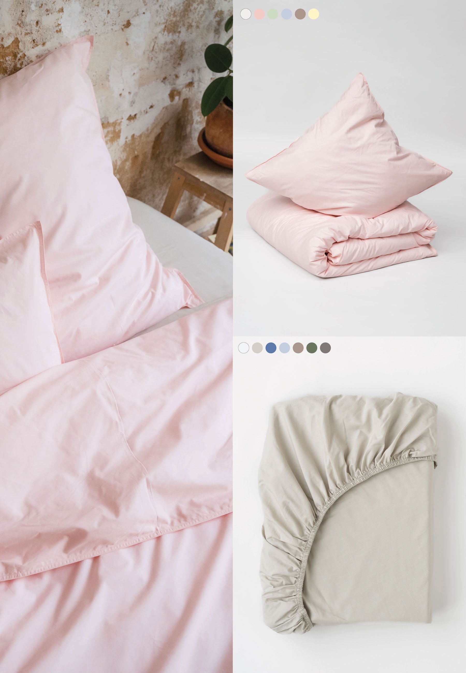 Bed linen set BHANU + percale fitted sheet KASOL