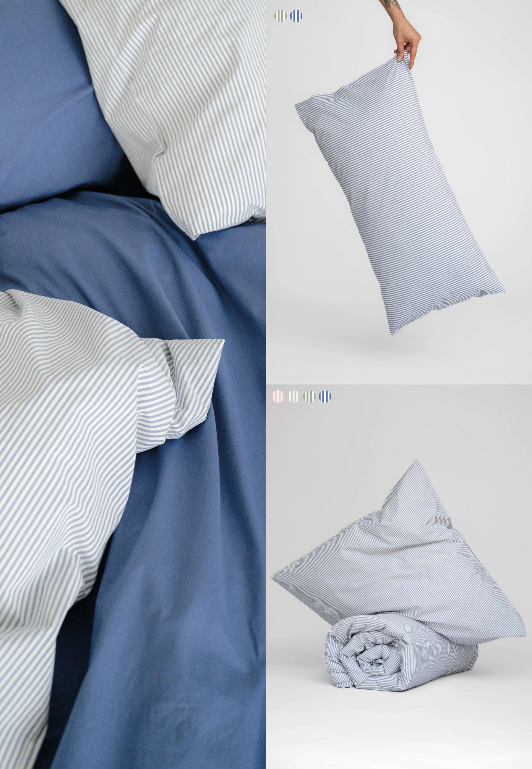 Bundle Percale Bedding Set MAJULI Stripes + Percale Pillowcase MAJULI Stripes