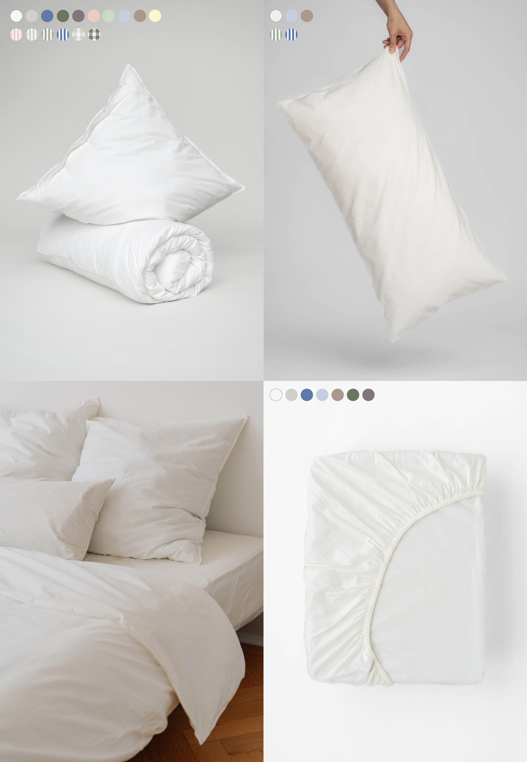 Mix &amp; Match organic bed linen + fitted sheet + pillowcase