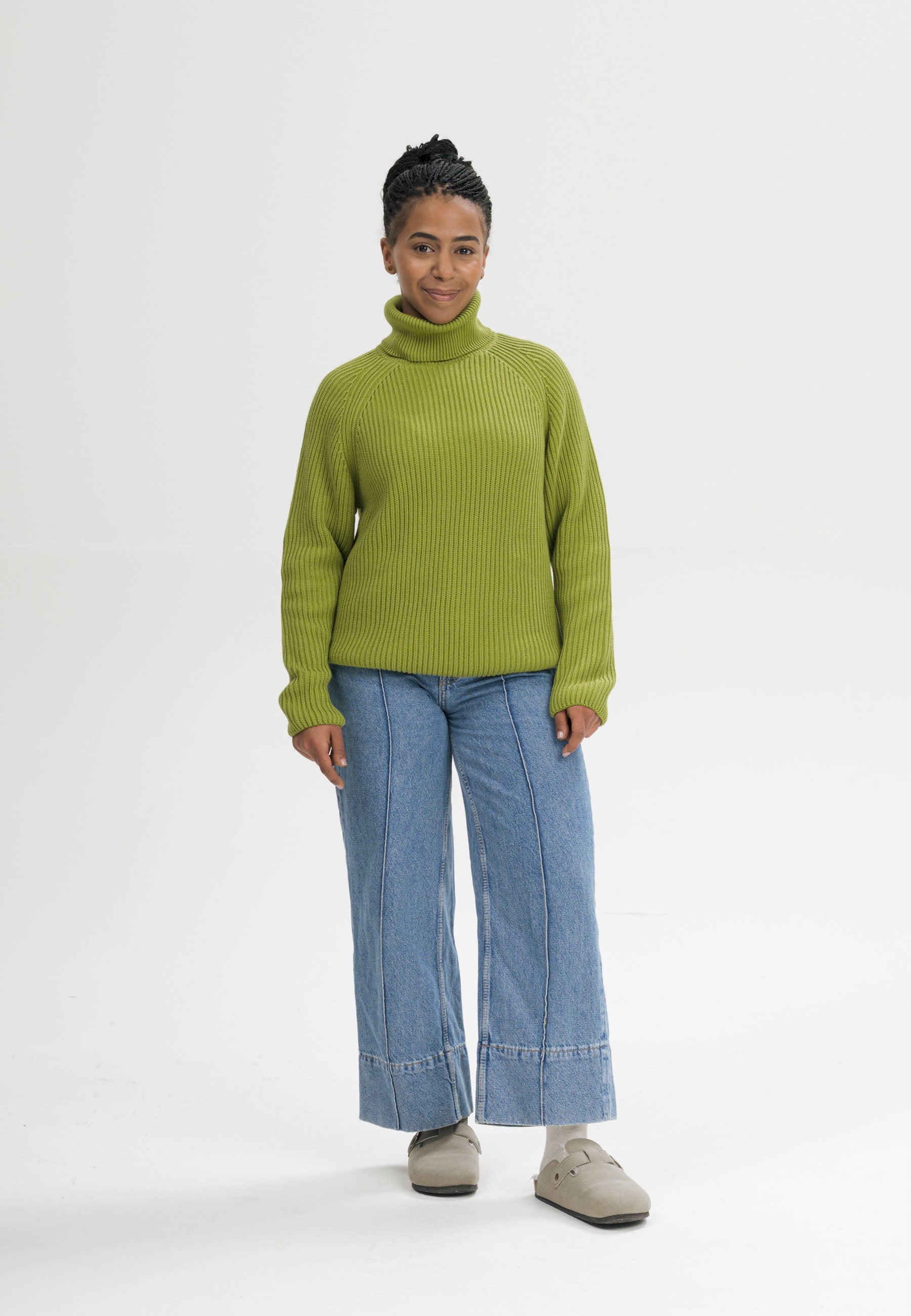 Ribbed knit turtleneck sweater style CHIRHA