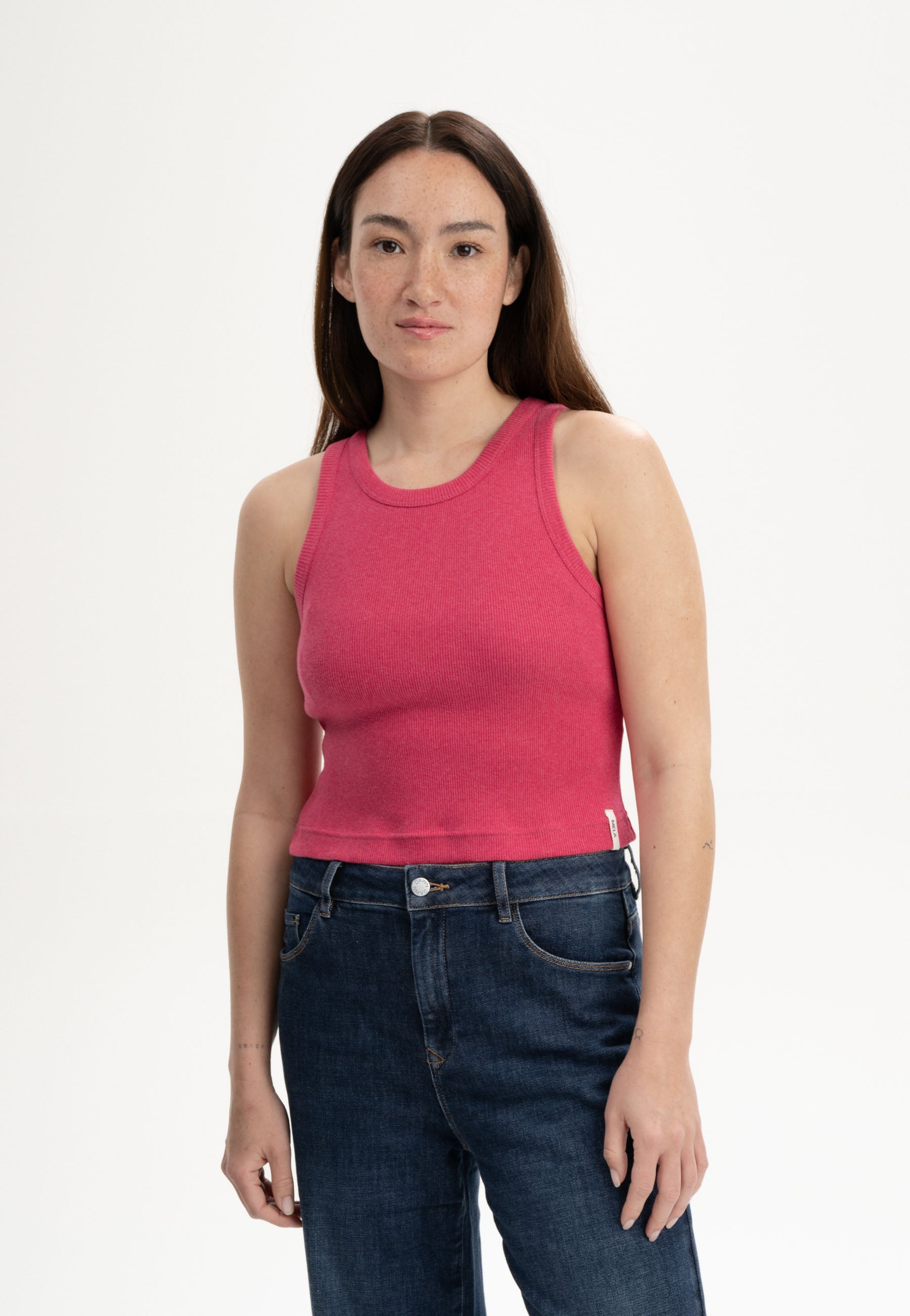 Cropped rib tank top style PRISHA