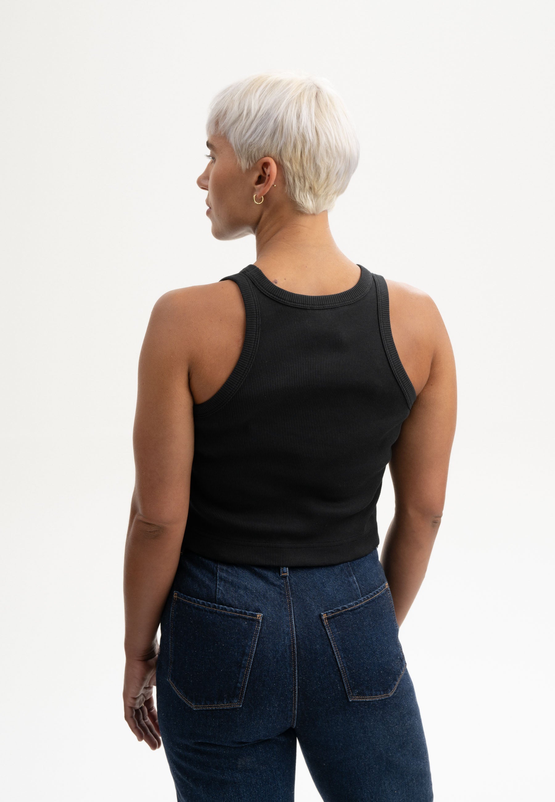Cropped rib tank top style PRISHA